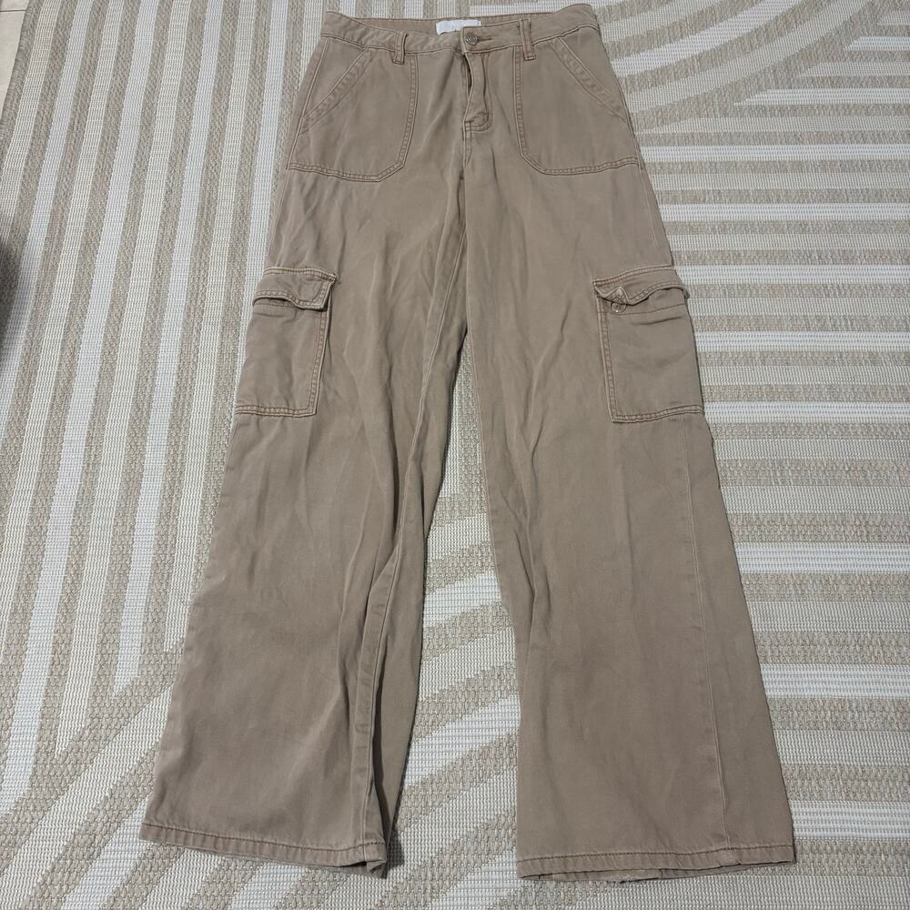 Vervet Blue Boho Light Brown Dark Pinki Cargo Boho Jeans Size 26 100% Cotton
